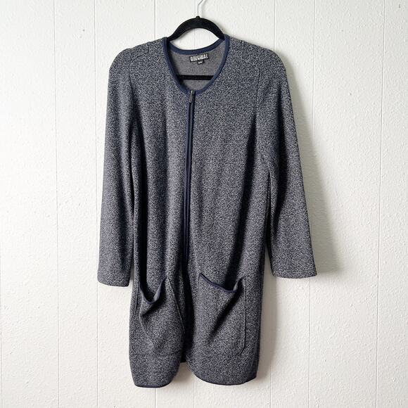 Nicole Miller Cardigan Womens Medium Full Zip Cotton Long Length Outdoor Travel - Picture 1 of 15